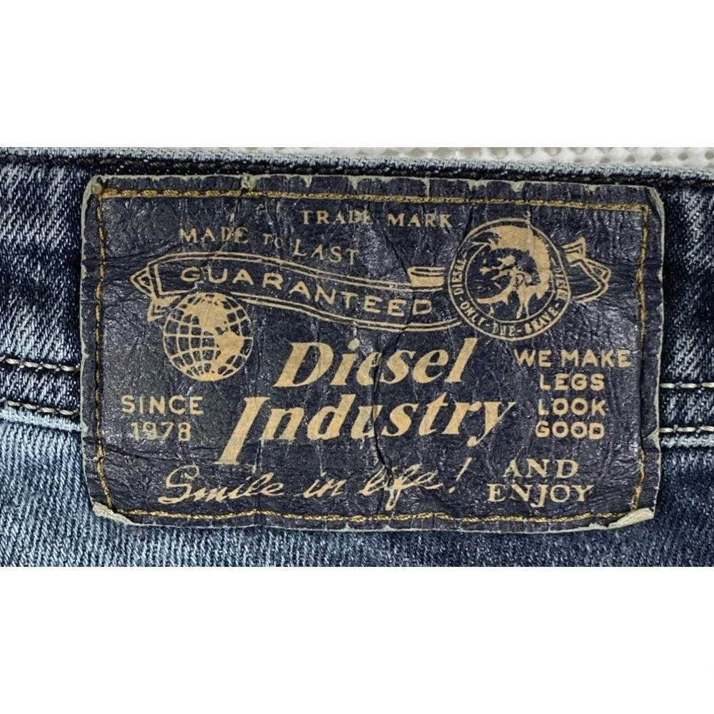 Diesel Zathan Bootcut Blue Denim Jeans Men's 32 x 34 Distressed